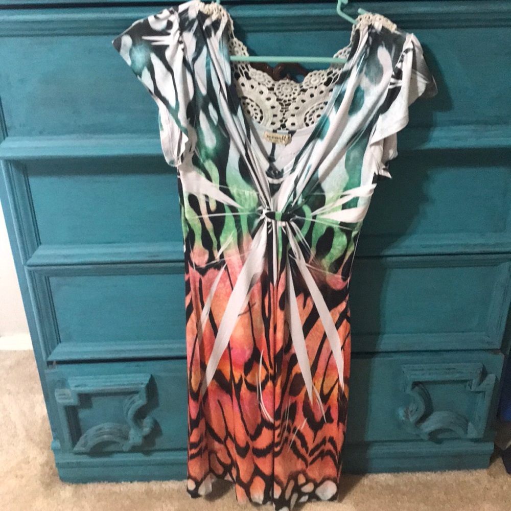 Animal print dress size large